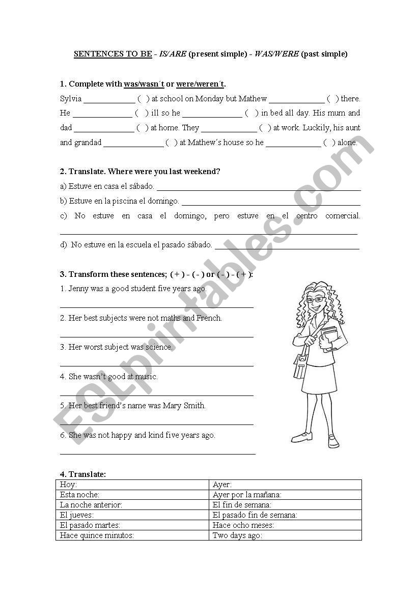 To Be worksheet