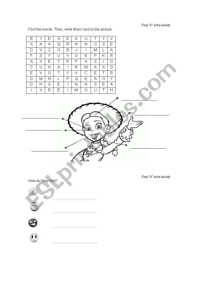parts of the face worksheet