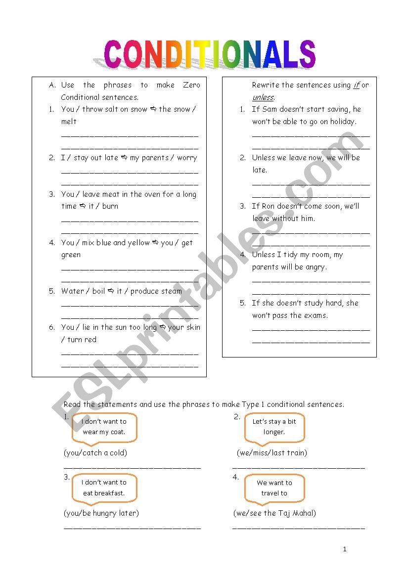 Conditionals worksheet