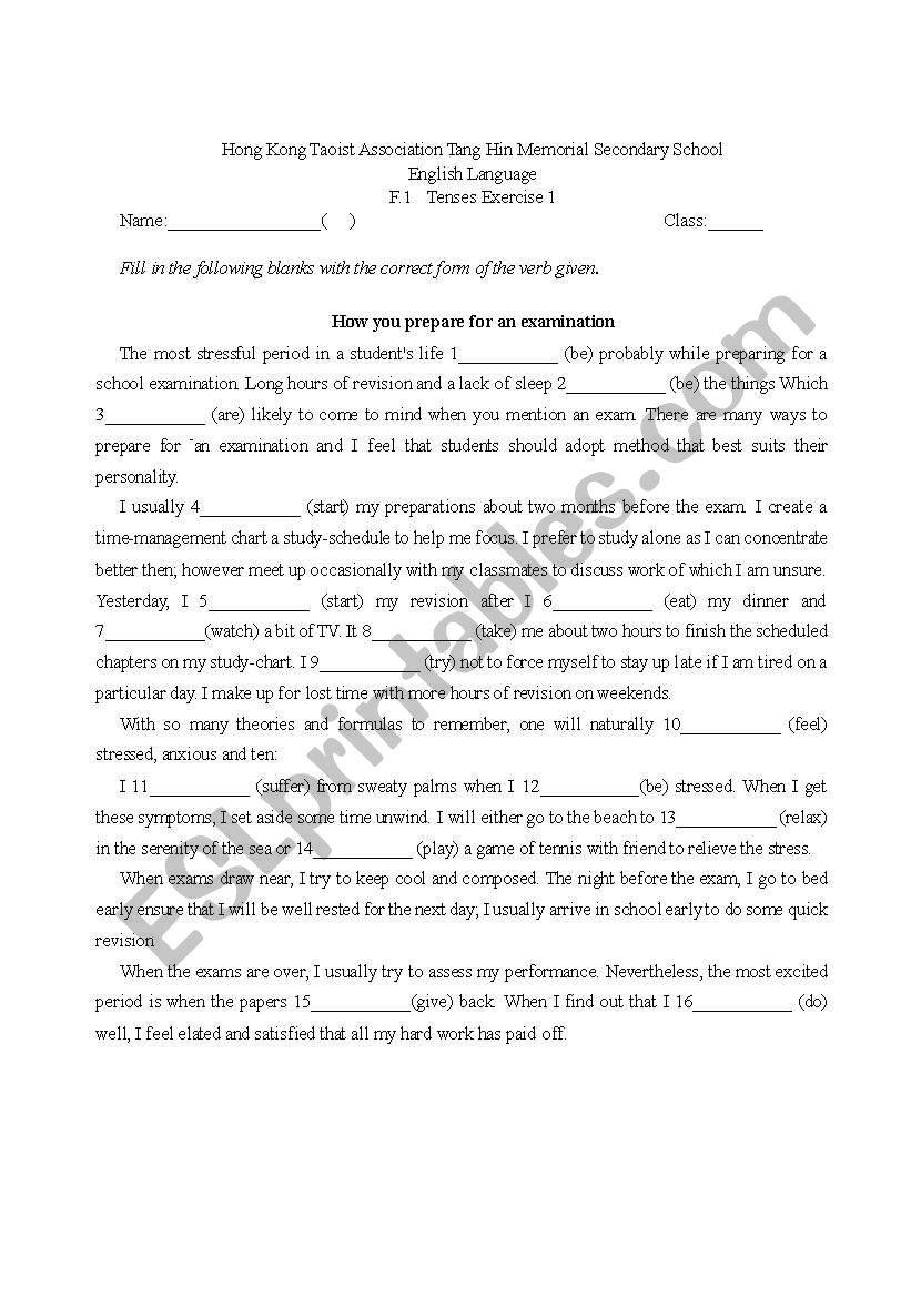 mix tense worksheet