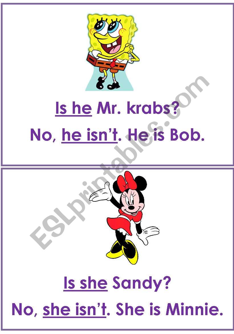 verb to be flashcards-Spongebob (part4)