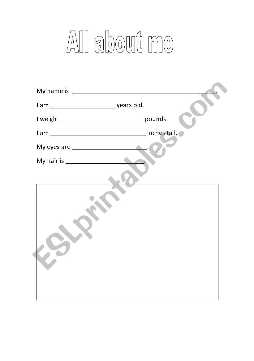 All about me worksheet