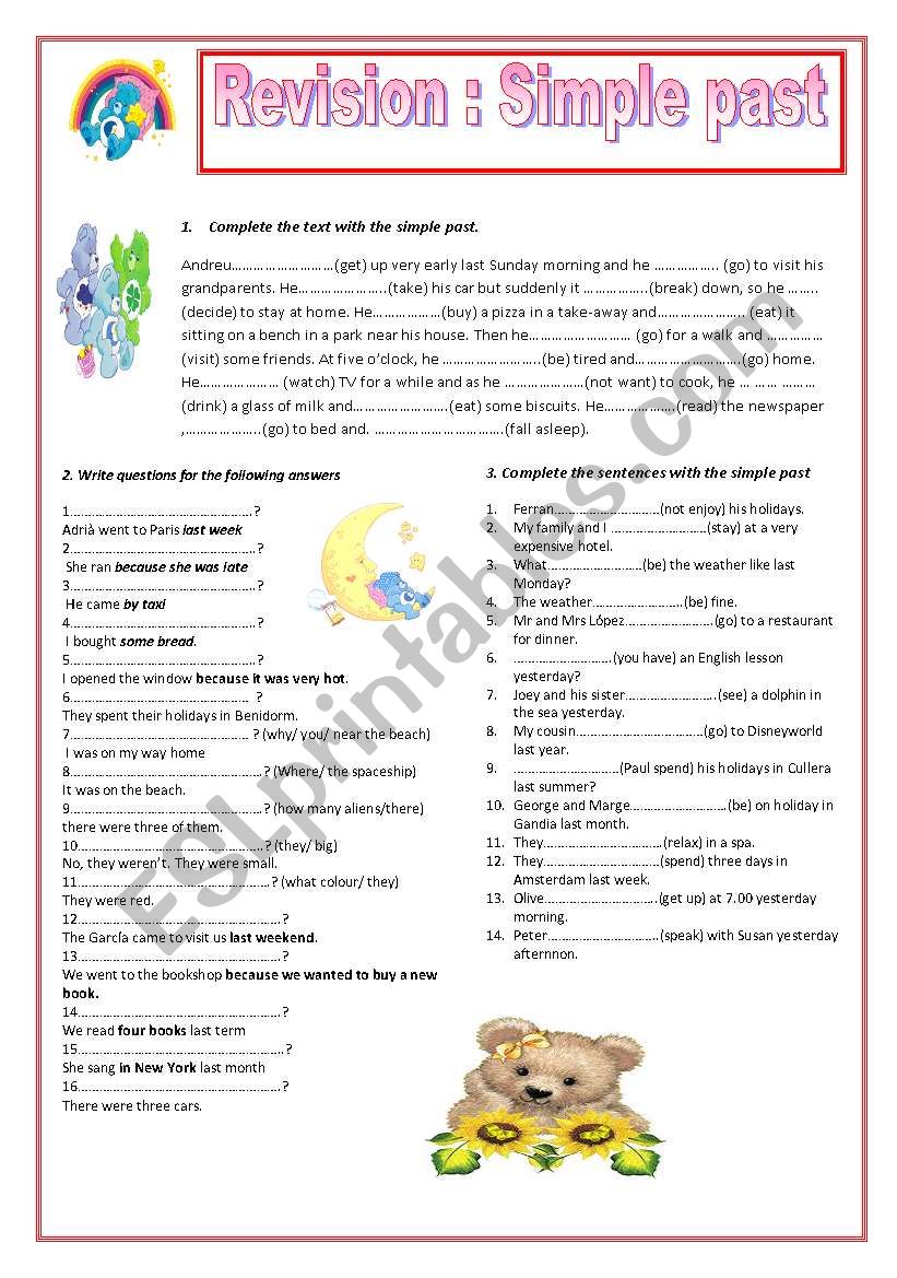 revision : Simple Past worksheet