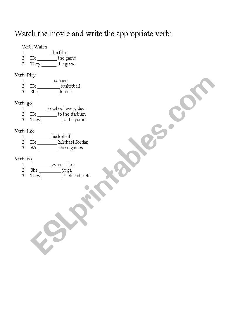 Do, play and go worksheet