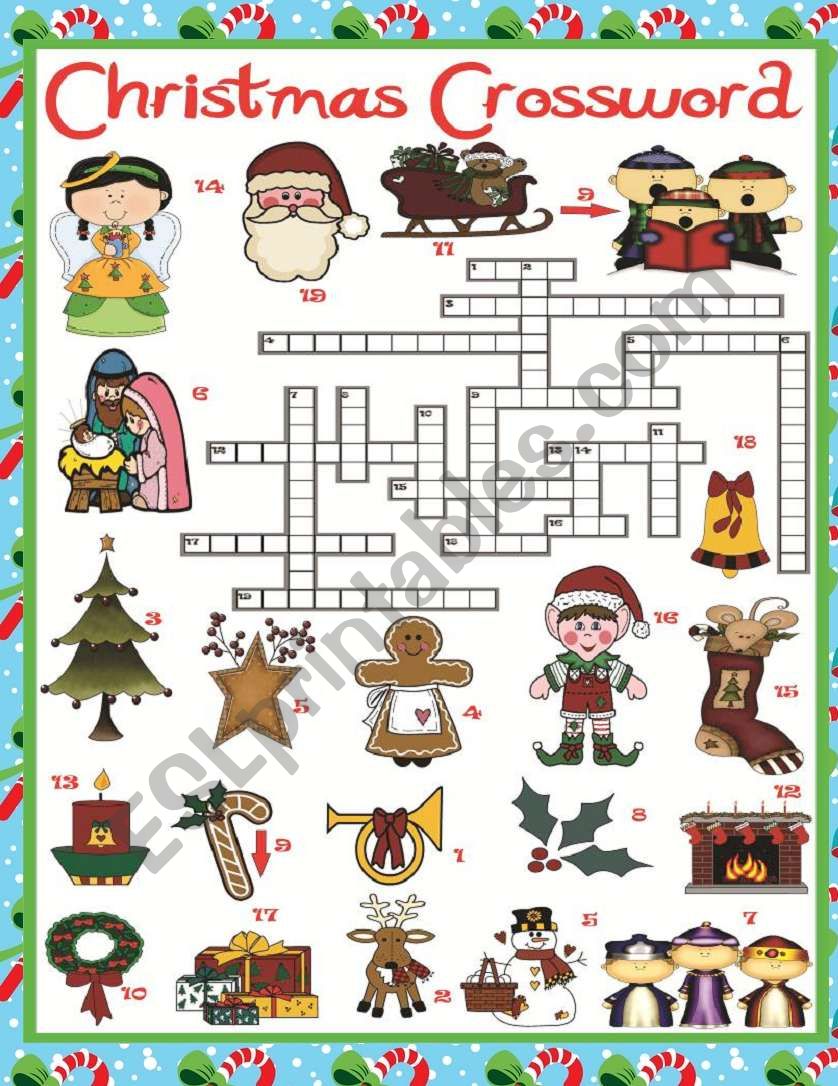 Christmas Crossword Esl Worksheet By Mafaldita2009