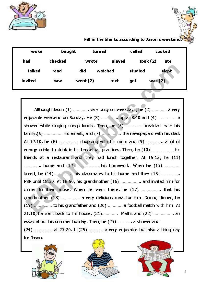 simple past handout worksheet