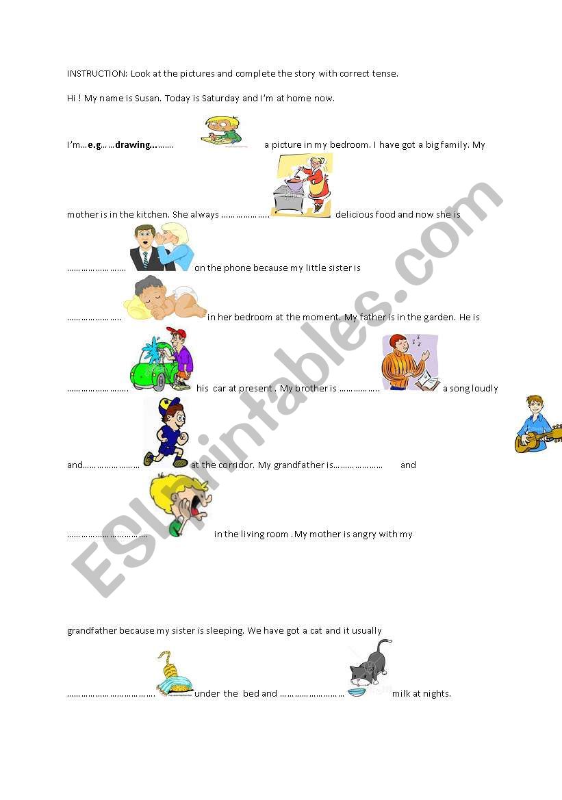 present continuous worksheet