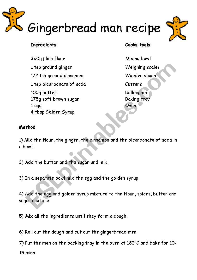 Gingerbread man recipe instructions