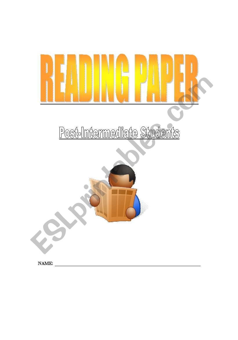 Reading paper worksheet