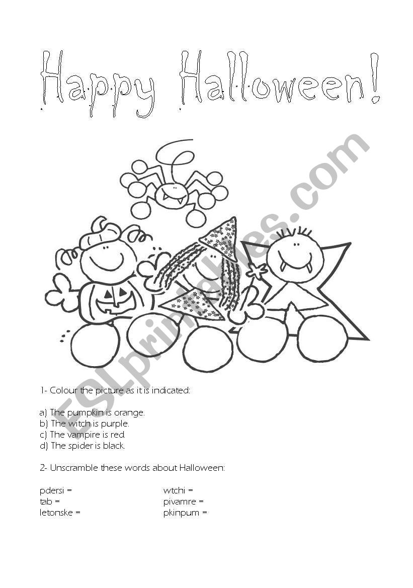 Halloween worksheet