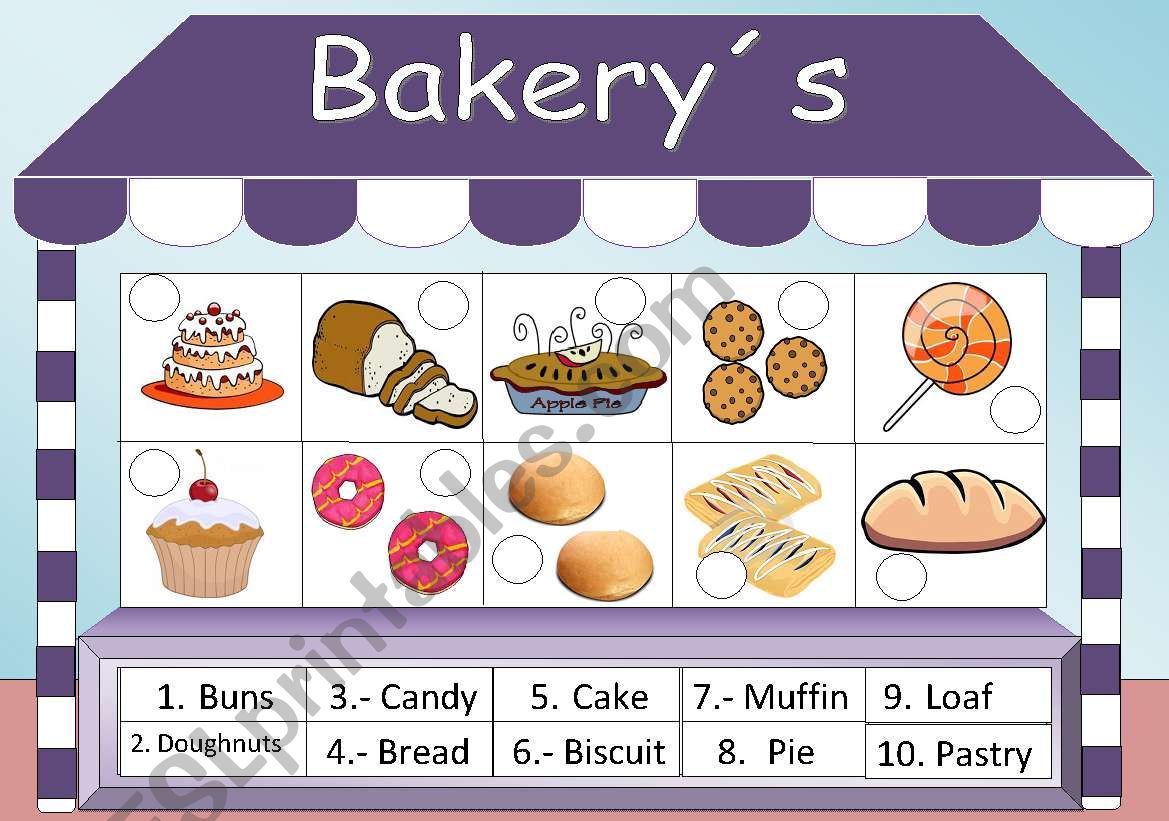 BakeryÂ´s Vocabulary worksheet