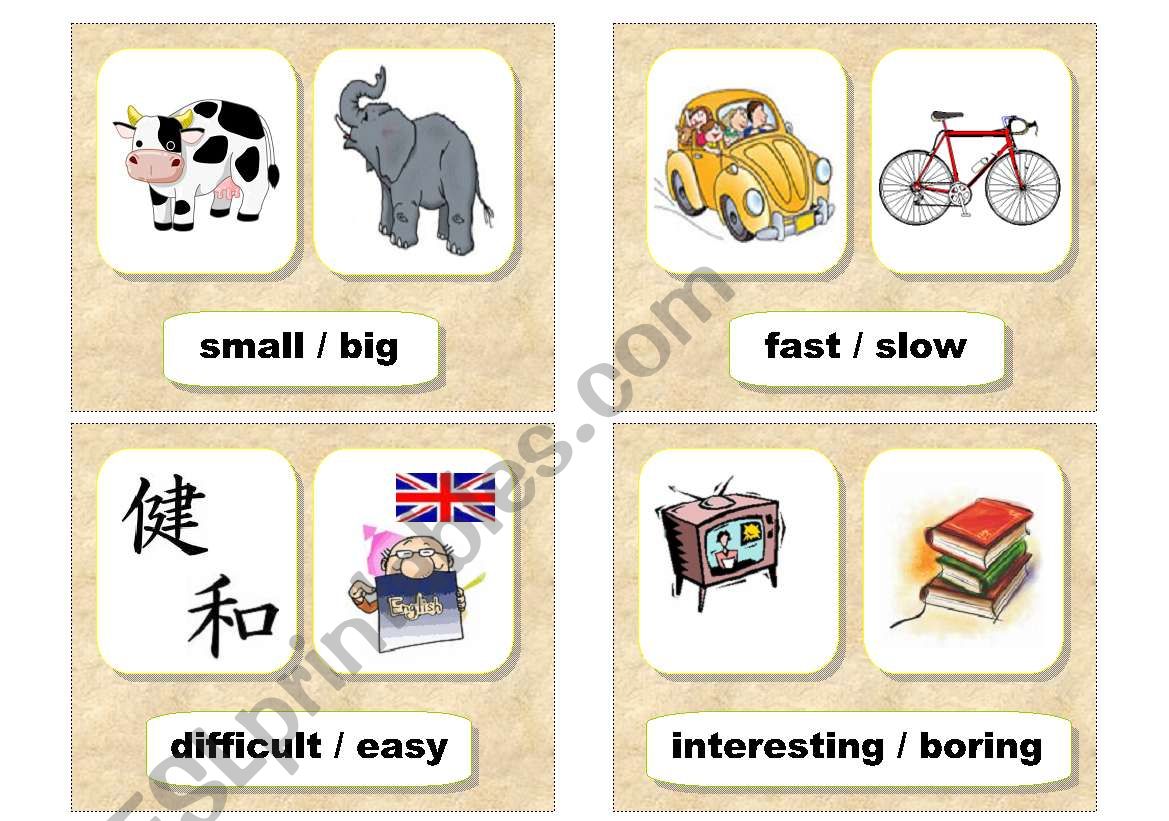 comparison cards 1 worksheet