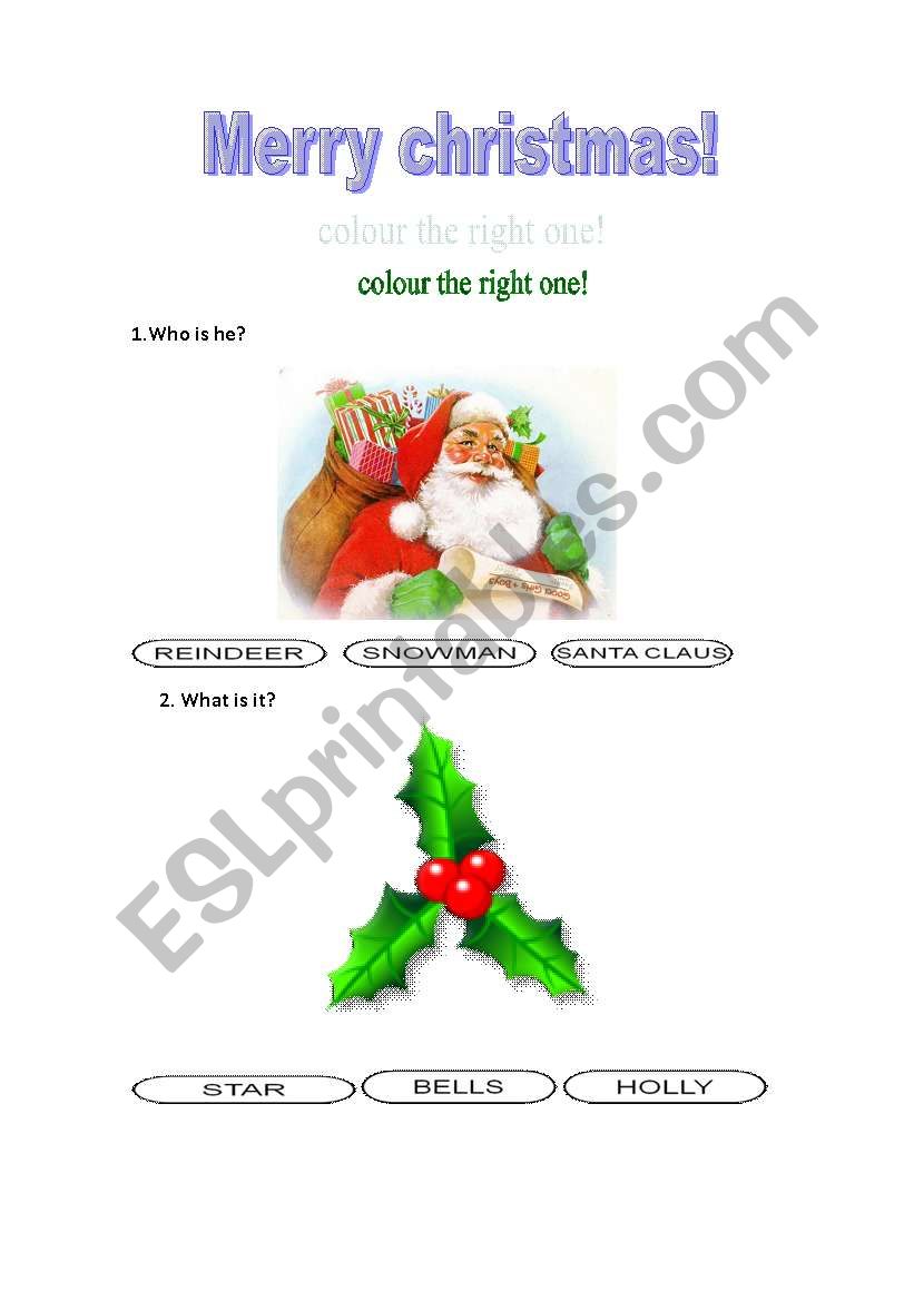 Merry Christmas worksheet