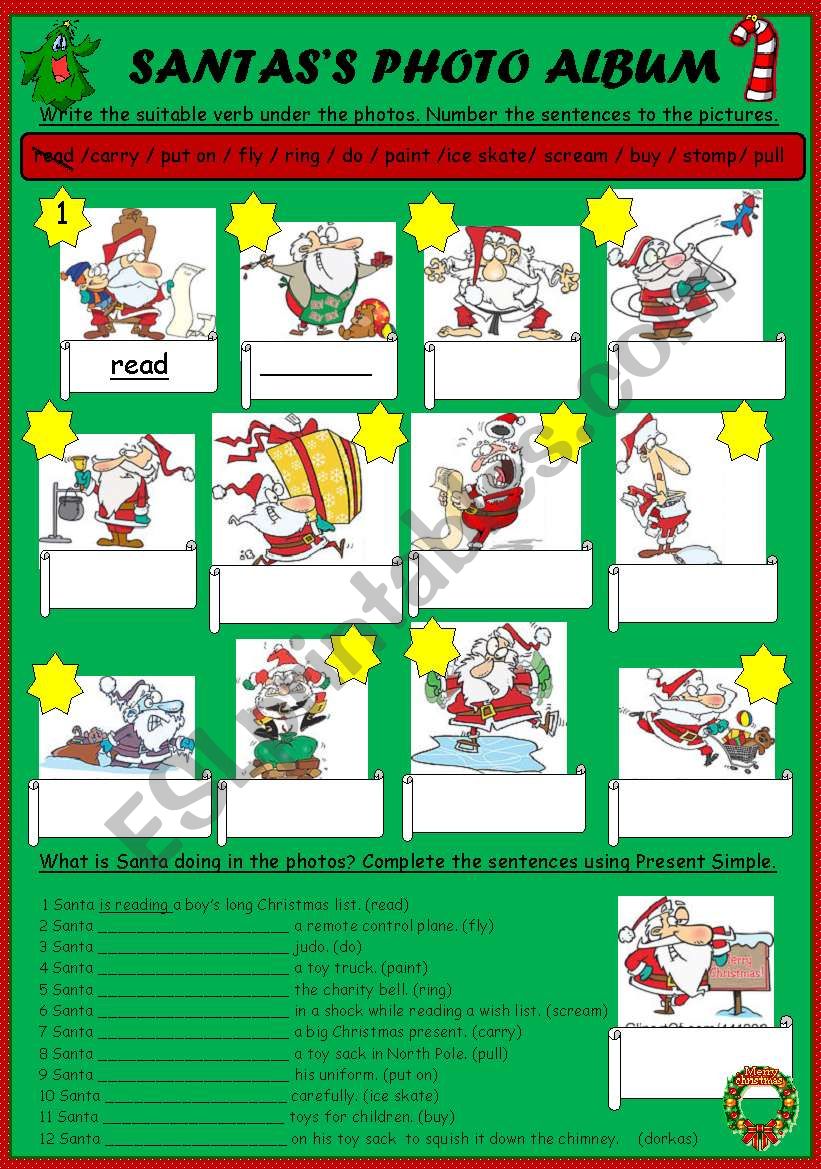 SANTAS PHOTO ALBUM worksheet