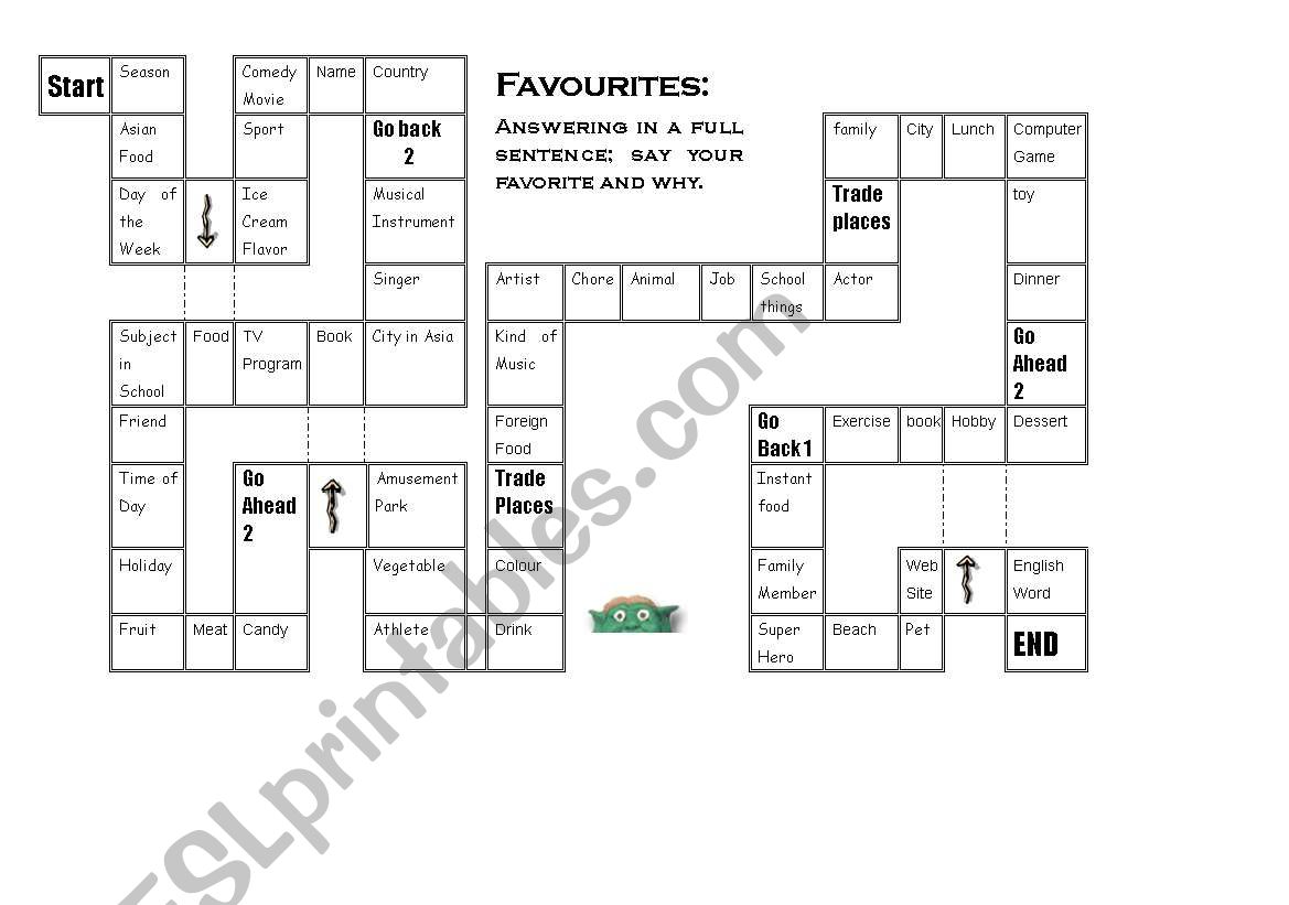 favorite worksheet