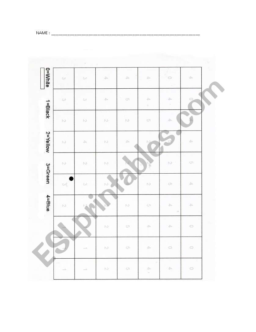 colors  worksheet