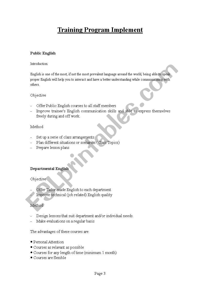 Public & Tailor-Made English Proposal
