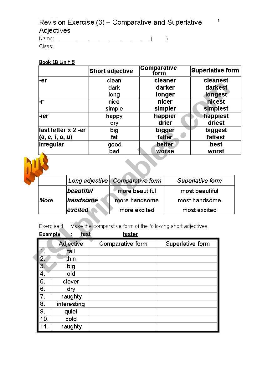 comparative and superlative adjectives