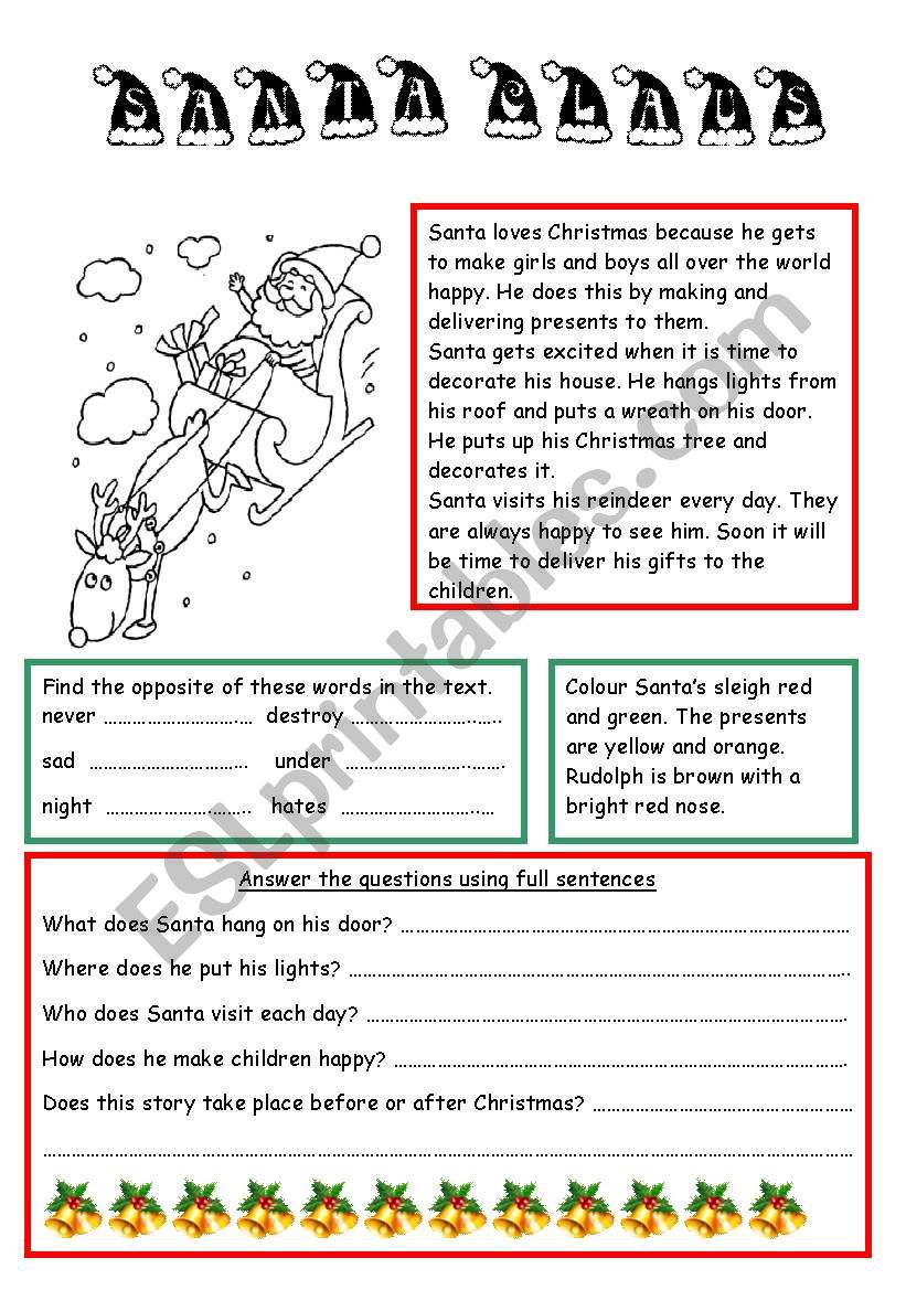 Christmas worksheet