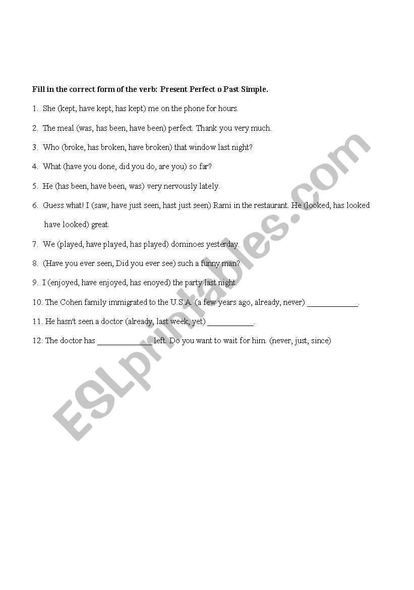 PRESENT PERFECT OR PRESENT SIMPLE