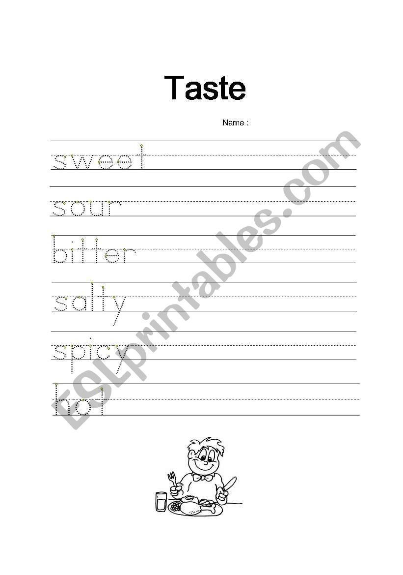 Taste worksheet