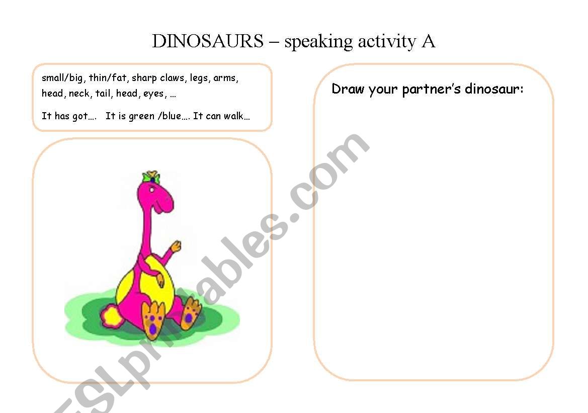 SPEAKING CARDS - dinosaurs (4 pages)