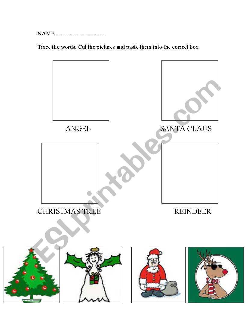 Christmas recognition worksheet