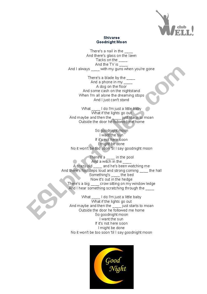 Goodnight moon worksheet