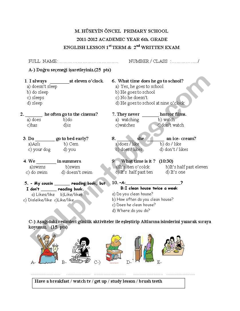 present simple worksheet