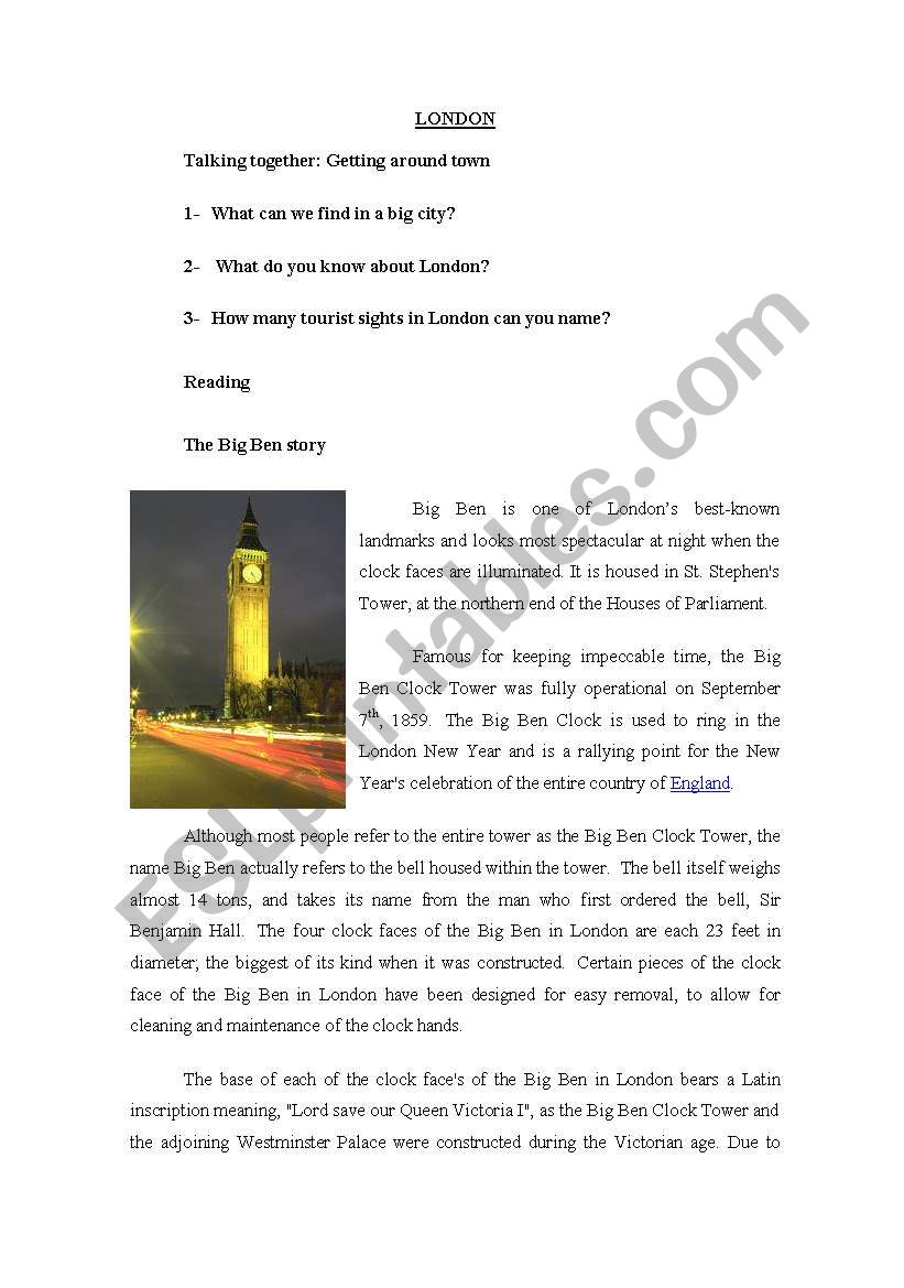 London worksheet