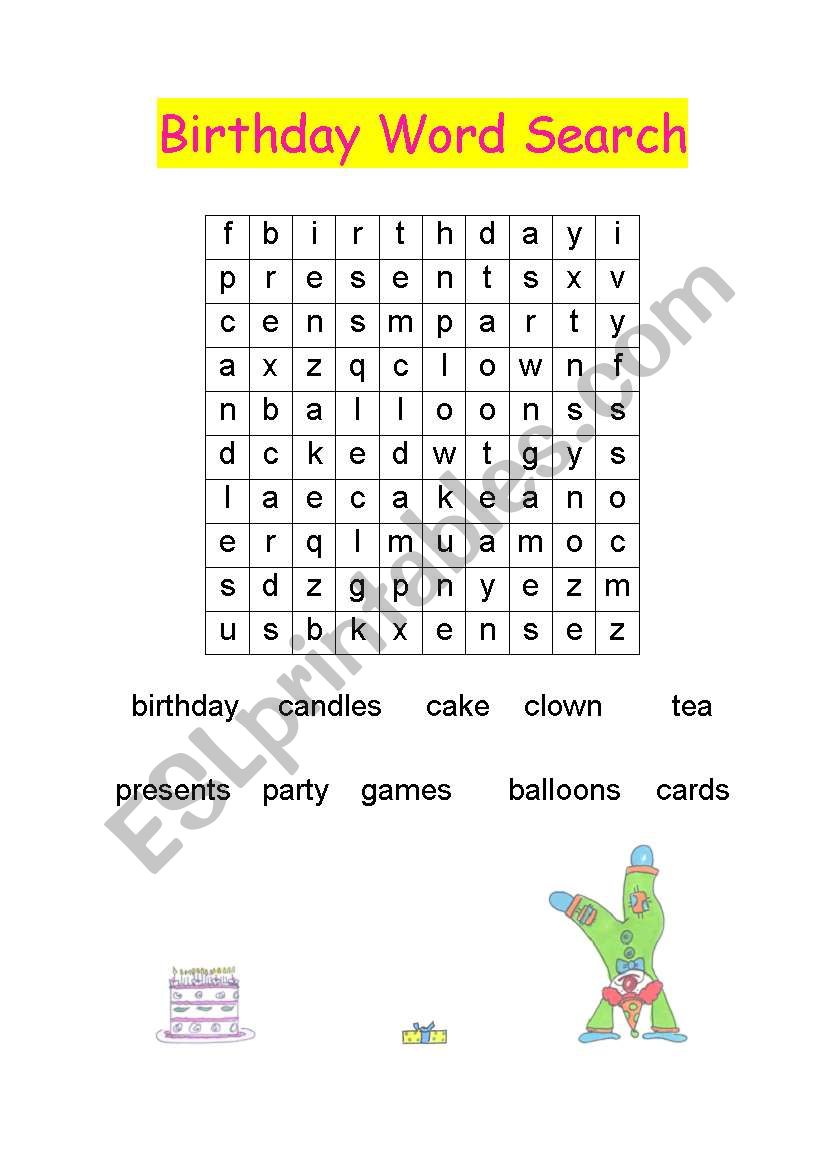 Birthday worksheet