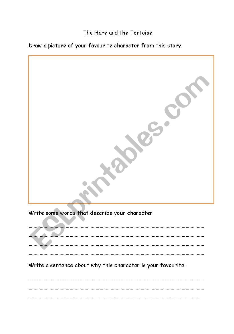 English worksheets: The hare and the tortoise
