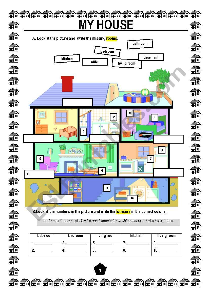 My HOUSE worksheet