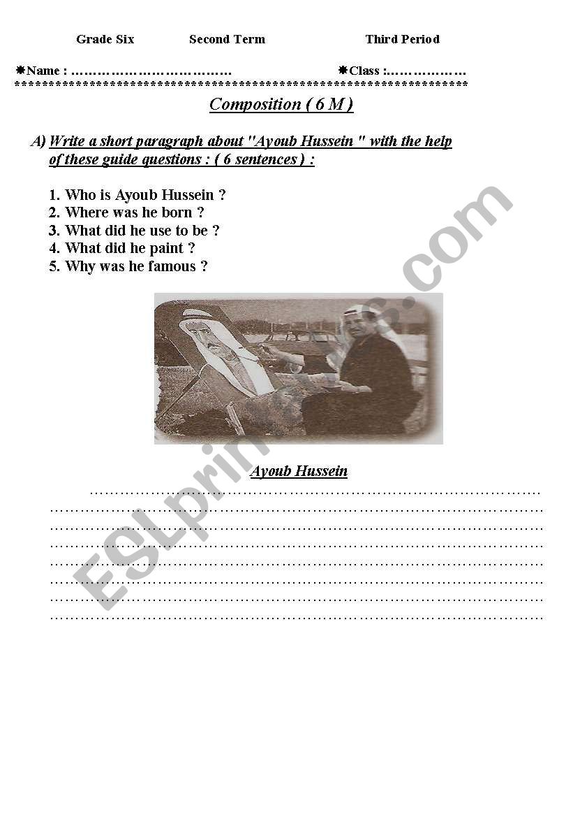 elemintary level exam worksheet