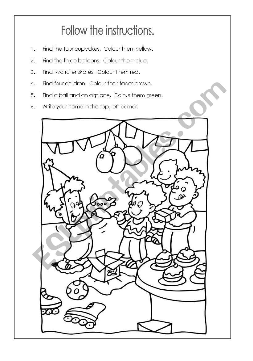 A Colorful Birthday worksheet