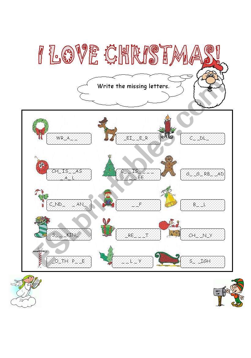 CHRISTMAS worksheet