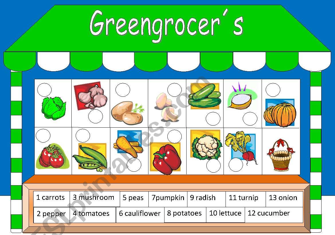 Greengrocers worksheet