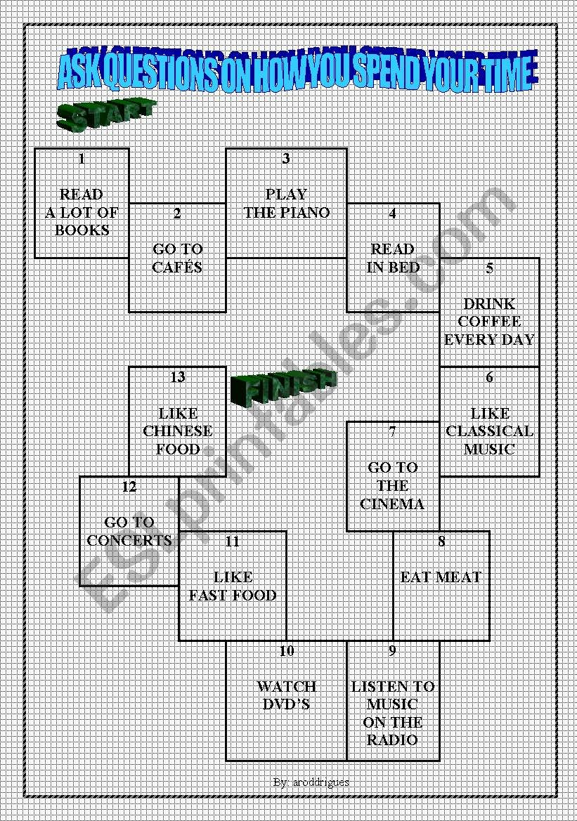 PRESENT SIMPLE QUESTIONS BOARD GAME