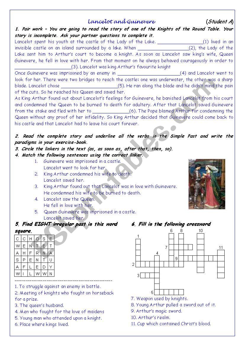 Lancelot and Guinevere worksheet