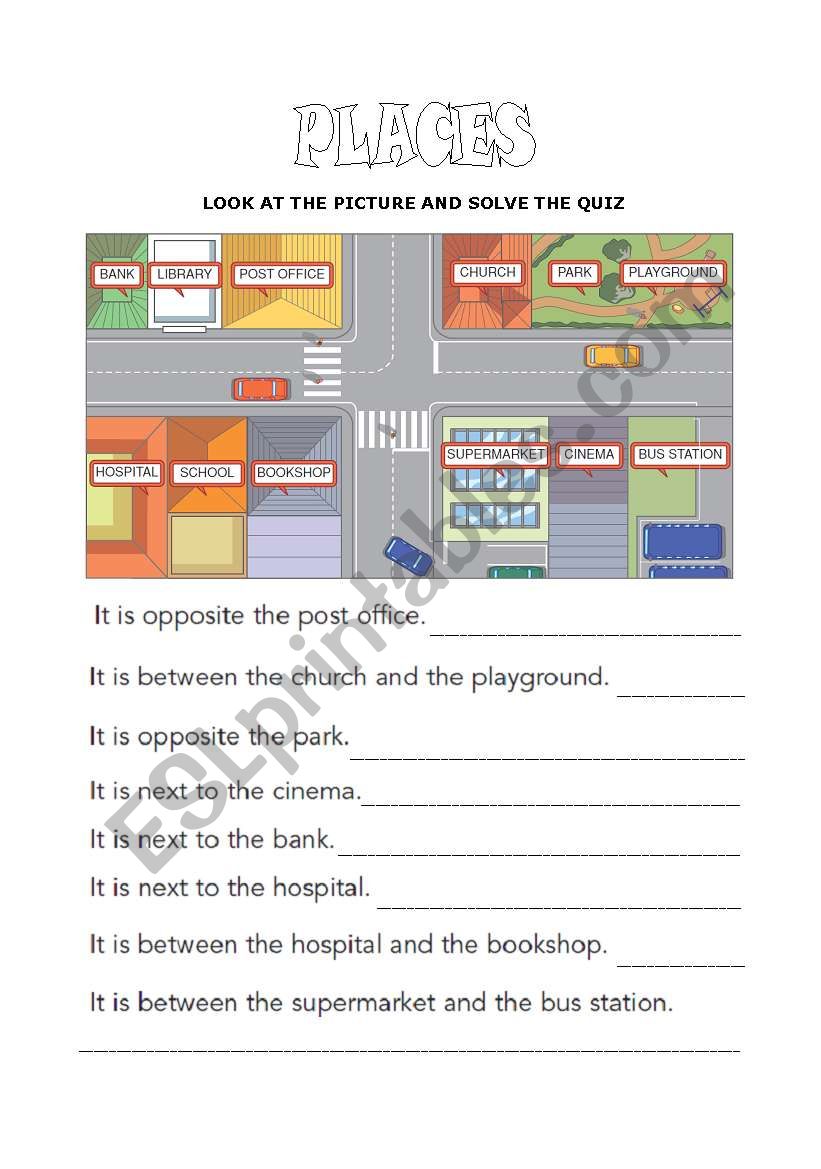 Places worksheet