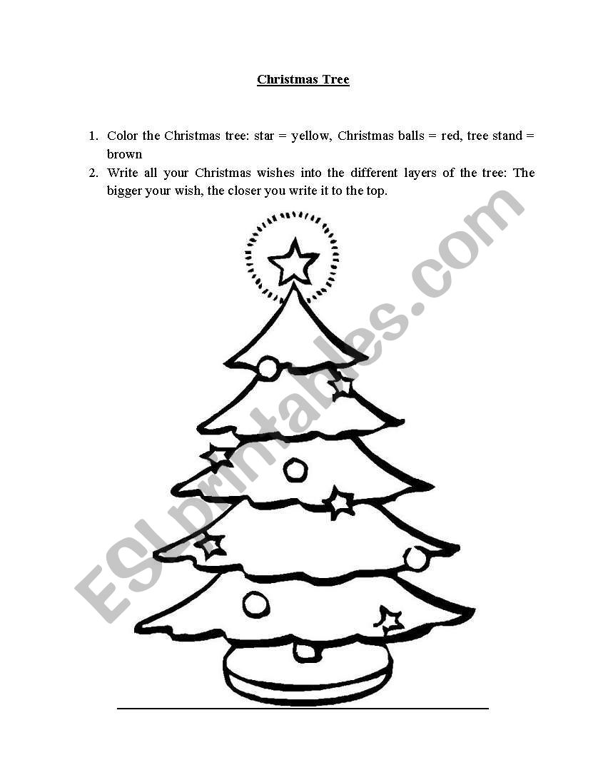 Christmas wishes worksheet