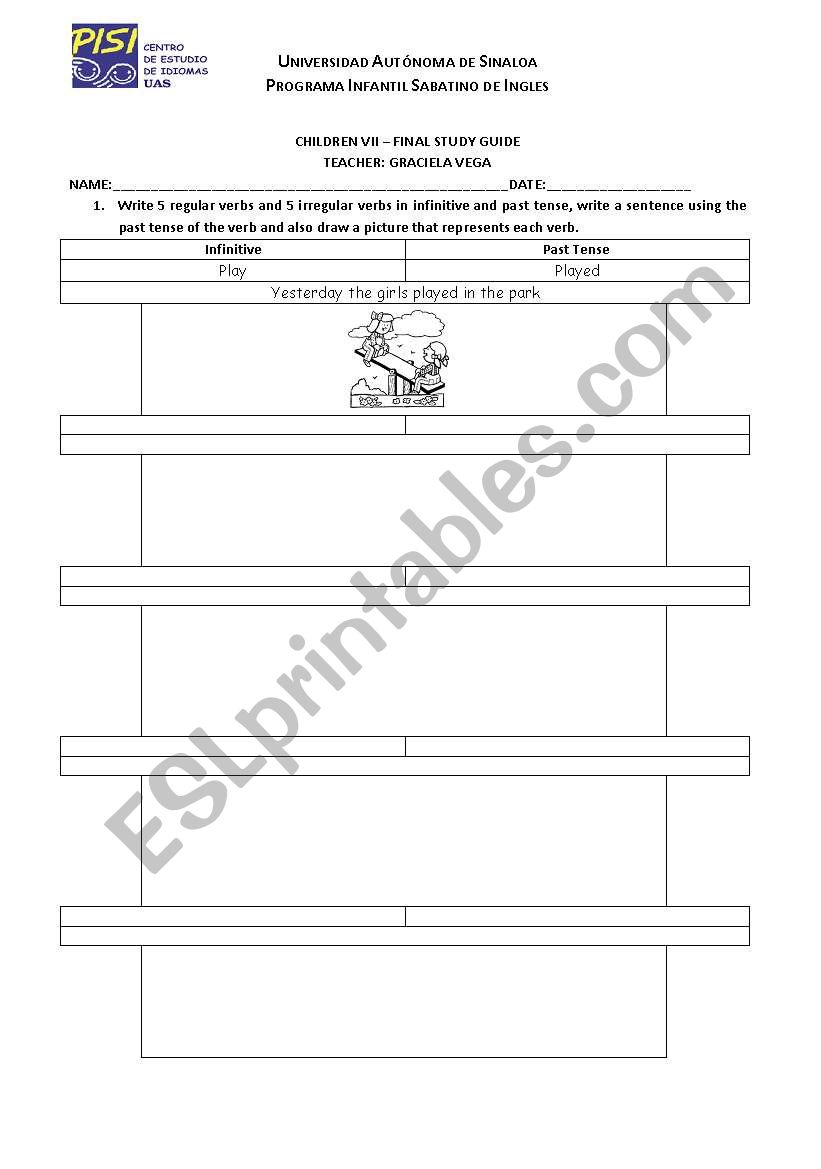 Past tense and Comparatives study guide