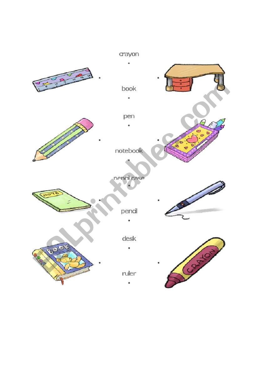 School Objects worksheet