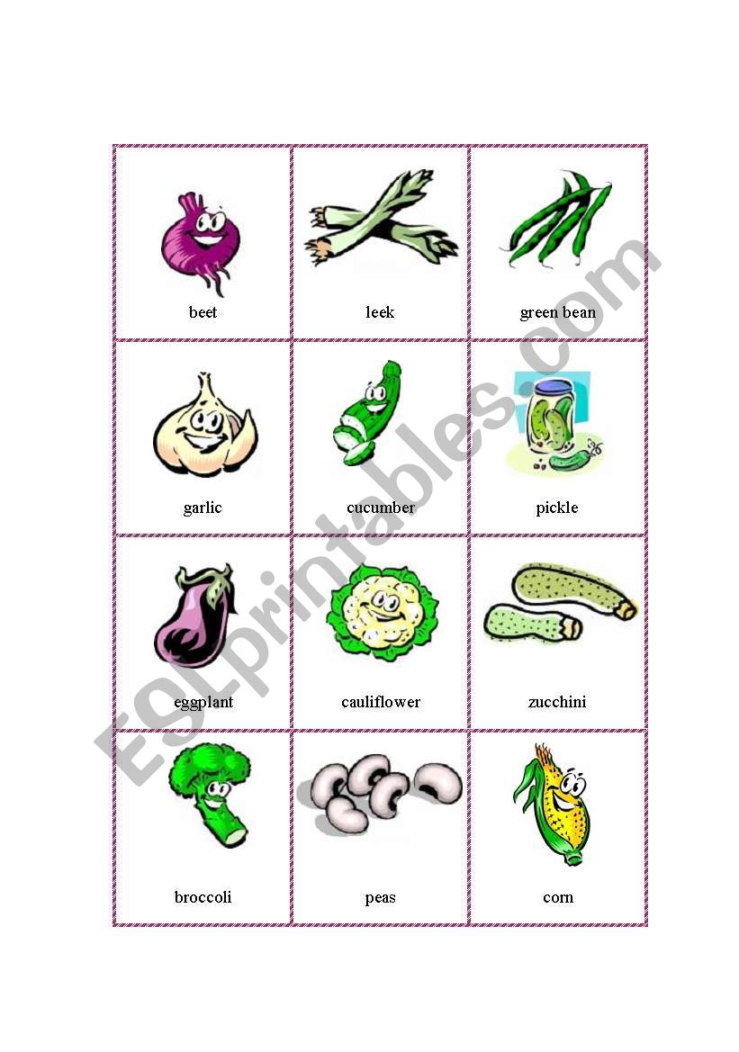 Picture Dictionary - Vegetables 2