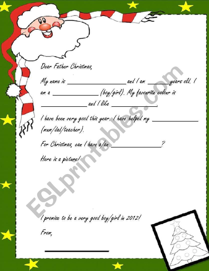 Letter to Father Christmas worksheet