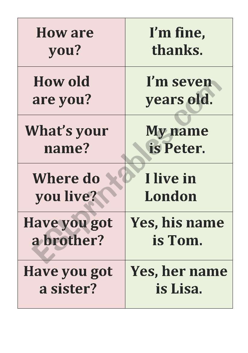 basic conversation worksheet