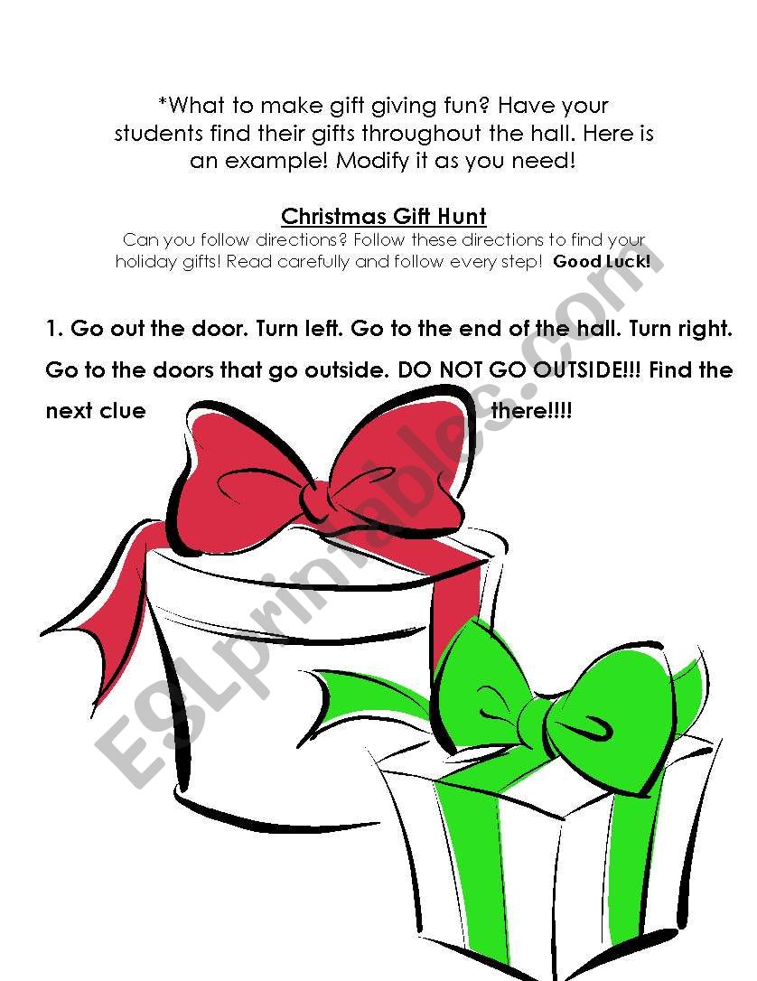 Gift Giving worksheet