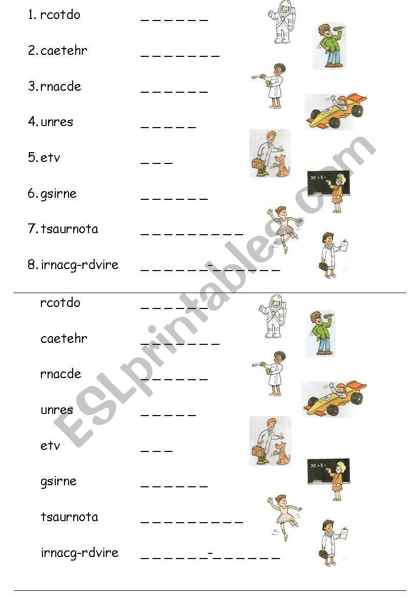 Worksheet for jobs from Happy Street 1