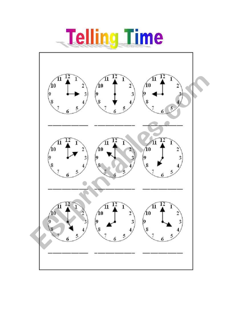 Telling Time worksheet