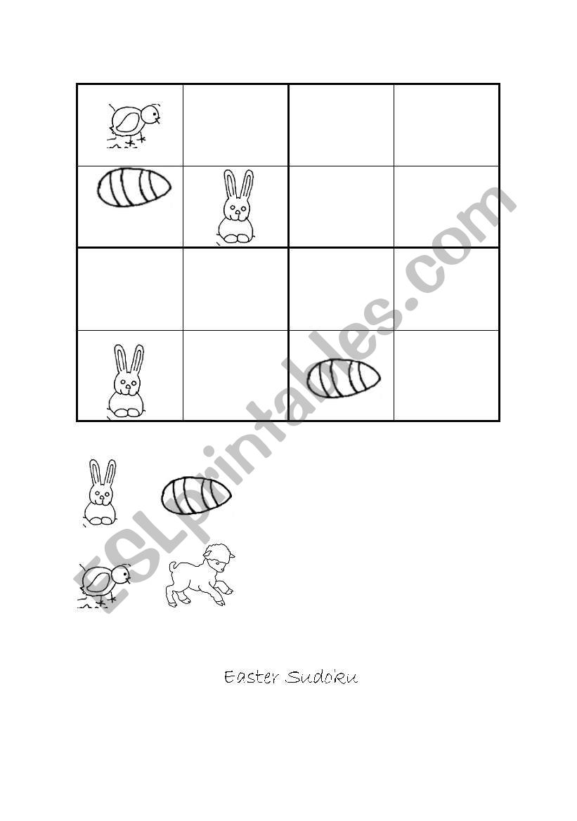 Easter Sudoku worksheet
